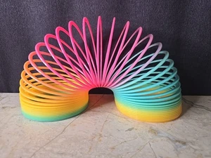 Jumbo Magic Rainbow Spring Toy Colorful Plastic Slinky Coil Stretchy XL  - Picture 1 of 8