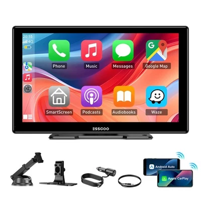 9" Tragbares Autoradio Drahtloses Carplay Android Auto Radio IPS Screen FM USB - Bild 1 von 4