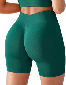 Seamless Impact Compression Scrunch Butt Lifting Shorts for Women V Back 5" Inse - Picture 1 of 16