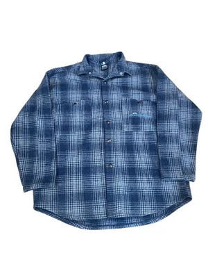 Vintage Quiksilver Flannel Shirt Mens Large Blue Plaid Wool Australian Made 90s - Image 1 of 4