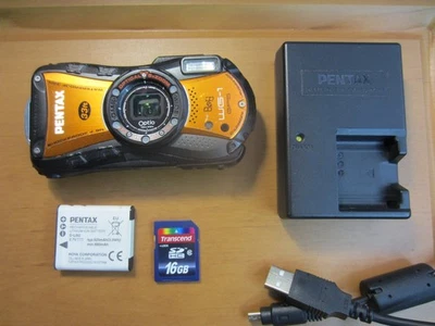 Pentax Optio WG-1 Digital Camera 14.0Mp 5.0x Adventure Proof Black/Orange Tested - Image 1 of 4