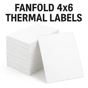 500/Stack 4"x6" Fanfold Direct Thermal Shipping Labels Zebra & Rollo Printers - Picture 1 of 1
