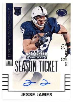 2015 Panini Contenders Draft Picks Jesse James Rookie Auto Penn State Nittany - Image 1 of 2
