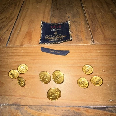 BROOKS BROTHERS 9PCS BLAZER REPLACEMENT BUTTONS GOLD TONE SHEEP USA WATERBURY - Image 1 of 4