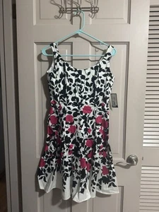 Vestido de Verano Nine West Sin Mangas Estampado Floral Cosido Rosa - Talla 2 Nuevo con Etiquetas  - Imagen 1 de 8