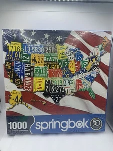 Springbok 1000 Piece Jigsaw Puzzle STATE PLATES Made in USA Seal Ripping YY - Picture 1 of 5