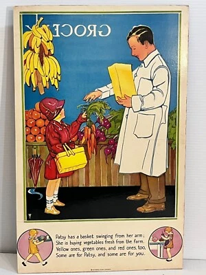 Póster vintage del Consejo Nacional de Productos Lácteos de la década de 1930 11"x17" niños Patsy Shopping Foto 1 de 4