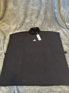 Adidas Unisex leichter Frottee Pancho mit Druckknöpfen, schwarz Gr. XL ~neu mit Etikett~ - Bild 1 von 5
