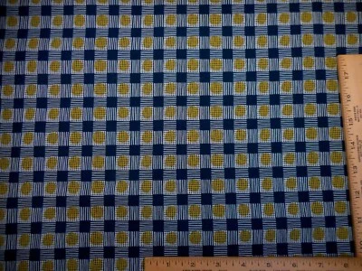 Civil War Reproduction Fabric By The Yard Navy Blue Mustard White Premium Cotton - Image 1 of 2