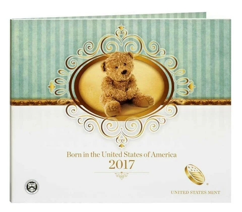 2017 S Mint Issued Birth Set-Proof Cent Nickel Dime Quarter Half Dollar-5 Coins Cover