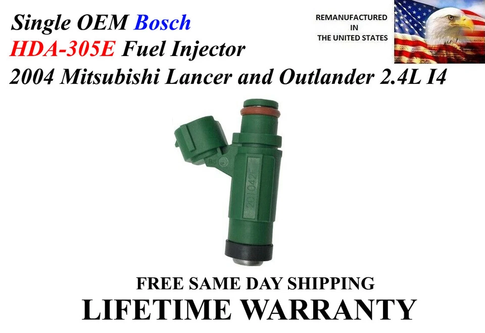 Single Genuine Bosch Fuel Injectors For 2004 Mitsubishi Lancer Outlander 2.4L  - Image 1 of 1