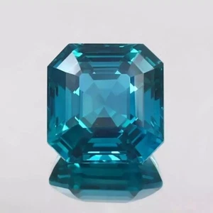 9.70 Ct Natural Certified Indicolite Blue Tourmaline Asscher Cut Unheated Gem - Picture 1 of 4