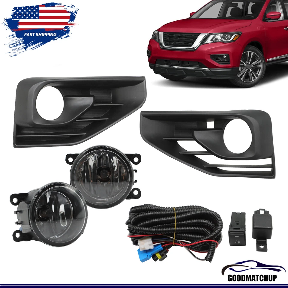 Luces antiniebla delanteras con kits de cableado para Nissan Pathfinder 2017 2018 2019 2020 Foto 1 de 4