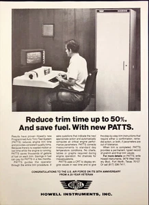 1977 Howell Insruments Print Ad Man on Computer Teletype Printer Retro - Picture 1 of 1