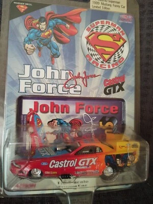 1:64 ACTION 1999 CASTROL GTX DC SUPERMAN MUSTANG FUNNY CAR NHRA JOHN FORCE MIP - Image 1 of 3