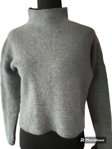 Repeat Silver Edition Women's 100% Cashmere Stand Collar Ribbed Sweater sz M - Picture 1 of 7