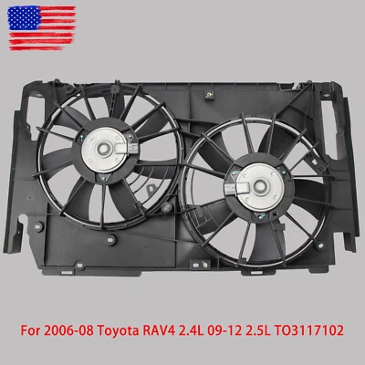 for 2006 2007-2011 2012 Toyota RAV4 Dual Radiator Condenser Cooling Fan Assembly - Image 1 of 4