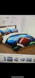 American Football Duvet Cover set 3D Sports Rugby Full Size 3 Pieces - Picture 1 of 10