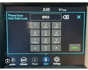 UAS UAG 4C RADIO UNLOCK CODEANTI THEFTCHRYSLER JEEP RAM DODGE 8.4 UCONNECT