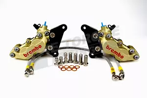 Kit de conversión de calibradora dorada Brembo P4 30/34 para Kawasaki ZX-12R 01-03 - Imagen 1 de 7