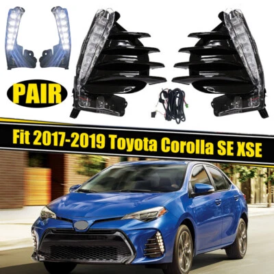 Lâmpadas de neblina diurnas LED DRL para 2017 2018 2019 Toyota Corolla SE XSE - Imagem 1 de 4
