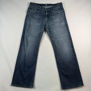 7 for All Mankind Jeans Mens 33 Blue Austyn Straight Medium Wash - Picture 1 of 12