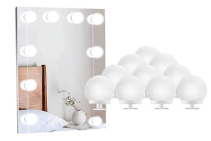 Luci da Specchio Trucco Stile Hollywood Kit 10pz Lampadine LED Dimmerabili - Foto 1 di 6