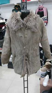 MONTONE SHEARLING Donna Woman Grigio in vera pelle VINTAGE tg 46 MON 675 LZ - Picture 1 of 9