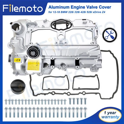 Aluminum Valve Cover w/ Gasket Bolts for 12-18 BMW 228i 328i 428i 528i xDrive Z4 - Image 1 of 4
