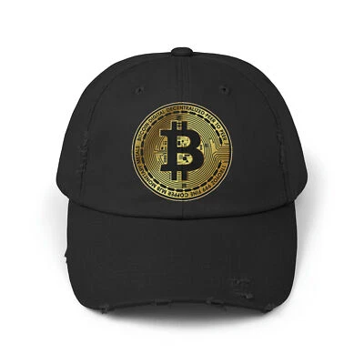 Símbolo Bitcoin 💲 Chapéu boné desgastado 100% algodão cripto tendência logotipo halving rico - Imagem 1 de 4