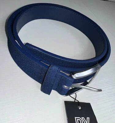 Cinturón de gamuza perforado azul marino PX Clothing para hombre talla 40 nuevo con etiquetas precio de venta sugerido por el fabricante 90 USD Foto 1 de 4