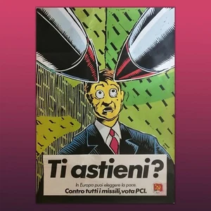 Poster Politico Originale Partito Comunista Contro Tutti I Missili Vota PCI 1985 - Imagen 1 de 2
