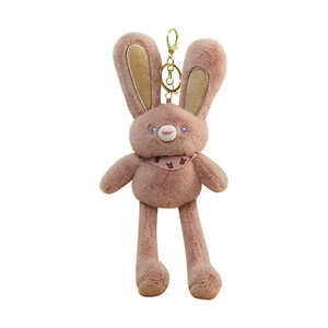 Rabbit Plush Toy Pull-Up Doll Keychain for Mobile Phones, Backpack, Keys, Bag - Picture 1 of 6