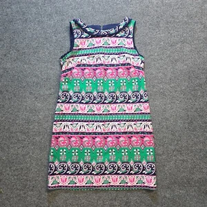Talbots Dress Womens 10 Petite Pink Green Floral Stripe Fitted Sheath Classic - Picture 1 of 10