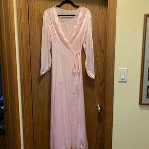 Vintage Cinema Etoile 2pc Nightgown & Robe Set Womens Size M Pink Sheer - Picture 1 of 8