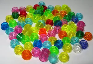 LEGO 10g (about 80-85 pieces) Transparent Mixed Colors Plate 1 x 1 Round - Picture 1 of 3