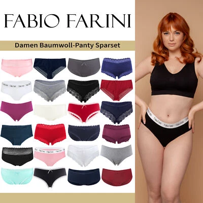 Fabio Farini - 10 Stück Panties Baumwolle mit und ohne Spitze