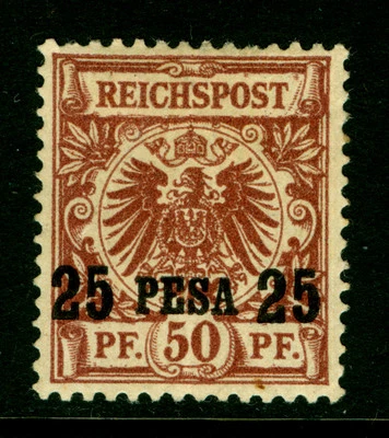 German Colonies - EAST AFRICA 1893 SURCHARGED size 17½mm 25p/50pf Sc# 5a mint MH - Image 1 of 2
