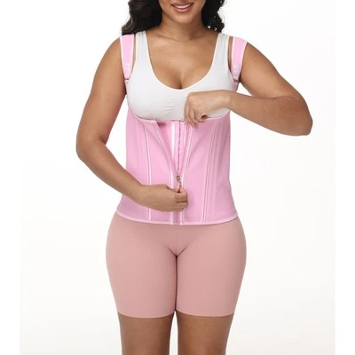 Latex Corset Fajas Shapewear Tummy Control Waist Trainer Vest Compression Top - Image 1 of 4