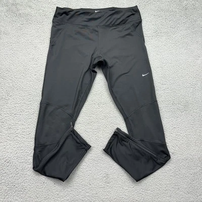 Nike Dri-FIT 744775-010 Mens Large Black Zippered Ankles Pants Running Tights - Image 1 of 4