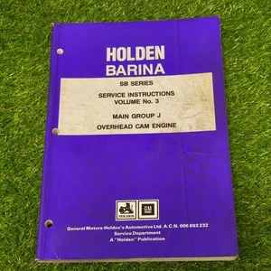 Holden Barina SB Series Service Instructions No. 3 Main Group J Overhead Cam Eng - Picture 1 of 5