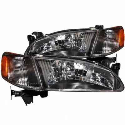 Faros de cristal negros ANZO para Toyota Corolla 1998 1999 2000 Foto 1 de 4