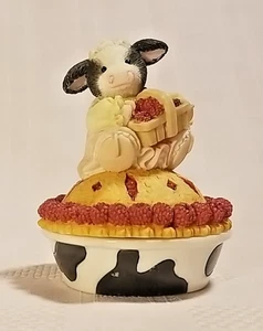 Enesco Mary's MooMoos Cow with Raspberry Pie #468983 You're My Cutie Pie 2piece - Picture 1 of 7