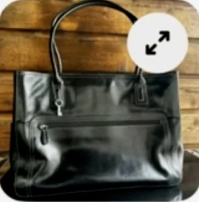 Maletín de cuero negro fósil acolchado bolso de computadora nuevo sin etiquetas *Consíguelo mientras esté bajo* Foto 1 de 4