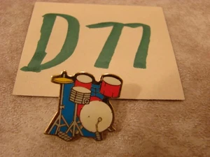 D77G VINTAGE EMAILLE ANSTECK HUT WESTE PIN PINBACK ROCK & ROLL SCHLAGZEUG SET - Bild 1 von 1