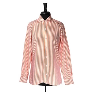 Ralph Lauren Purple Label Herren Hemd Knopfleiste orange weiß gestreift Baumwolle Gr. M - Bild 1 von 10