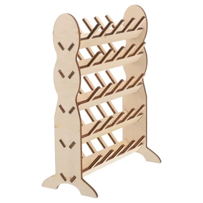 DIY Thread Spool Holder Organizer Wooden Design for Crafting Supplies - Image 1 of 4