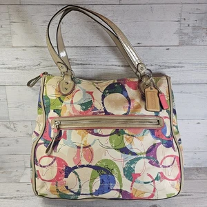 Bolso de Mano Coach Poppy Multicolor Firma C Hallie East West Colorido Arco Iris - Imagen 1 de 24
