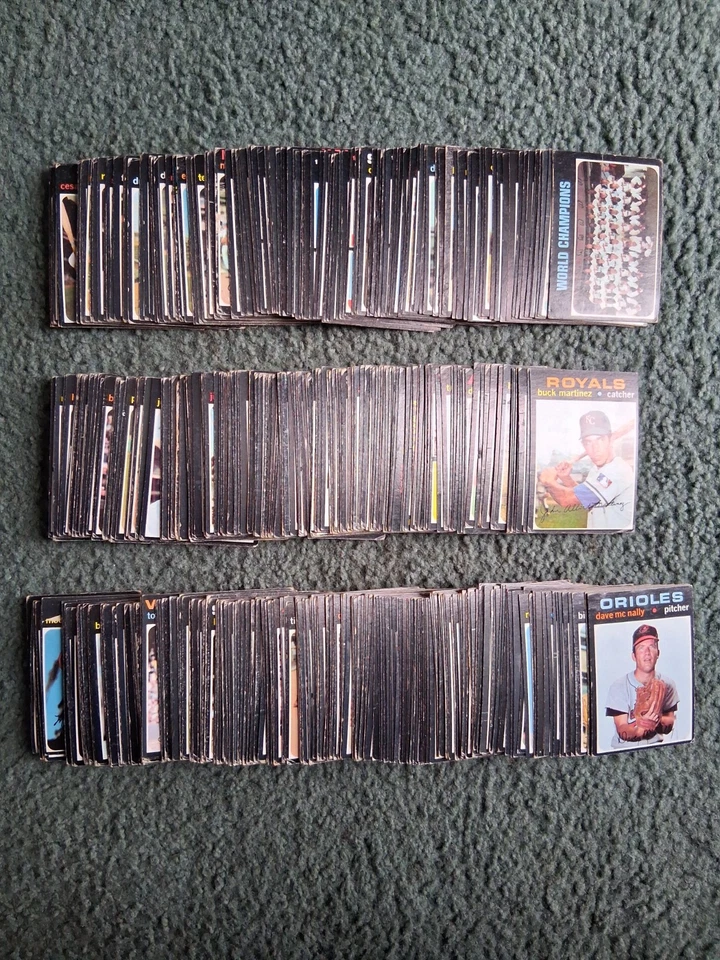 Lote de conjunto casi completo de béisbol Topps 1971 (460/752) con estrellas, RC, números altos Foto 1 de 4