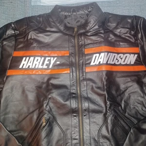 Echtleder Bill Goldberg Harley Davidson Style Lederjacke Gr. XL - Bild 1 von 11